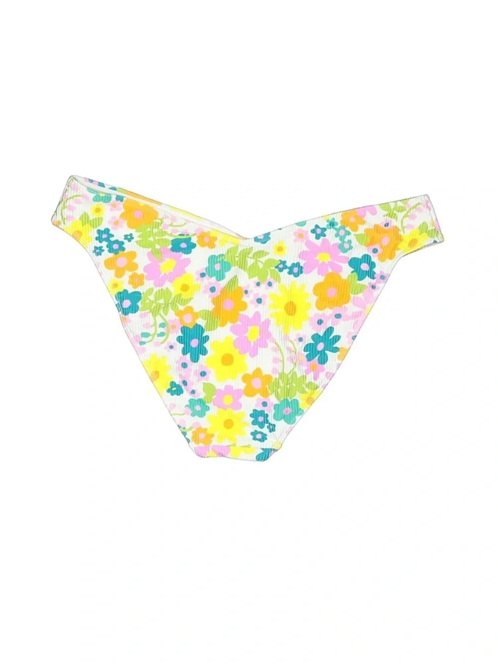 Show Me Your Mumu White Floral Ribbed Hipster Bikini Bottoms - Picture 2 of 4